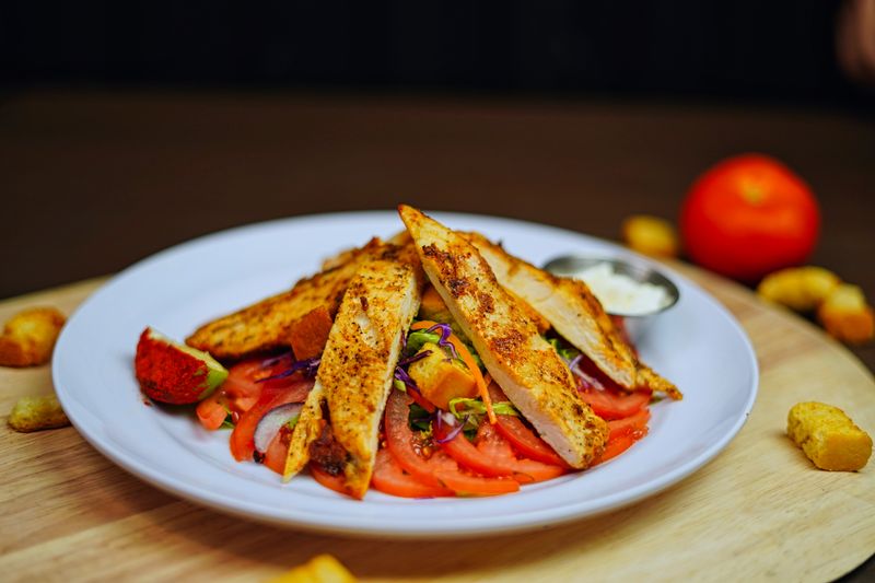 Grilled chicken salad at Dions Albuquerque